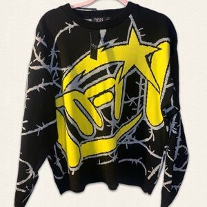 NWT Oversized Boxy Barbwire Knit Sweater size Med